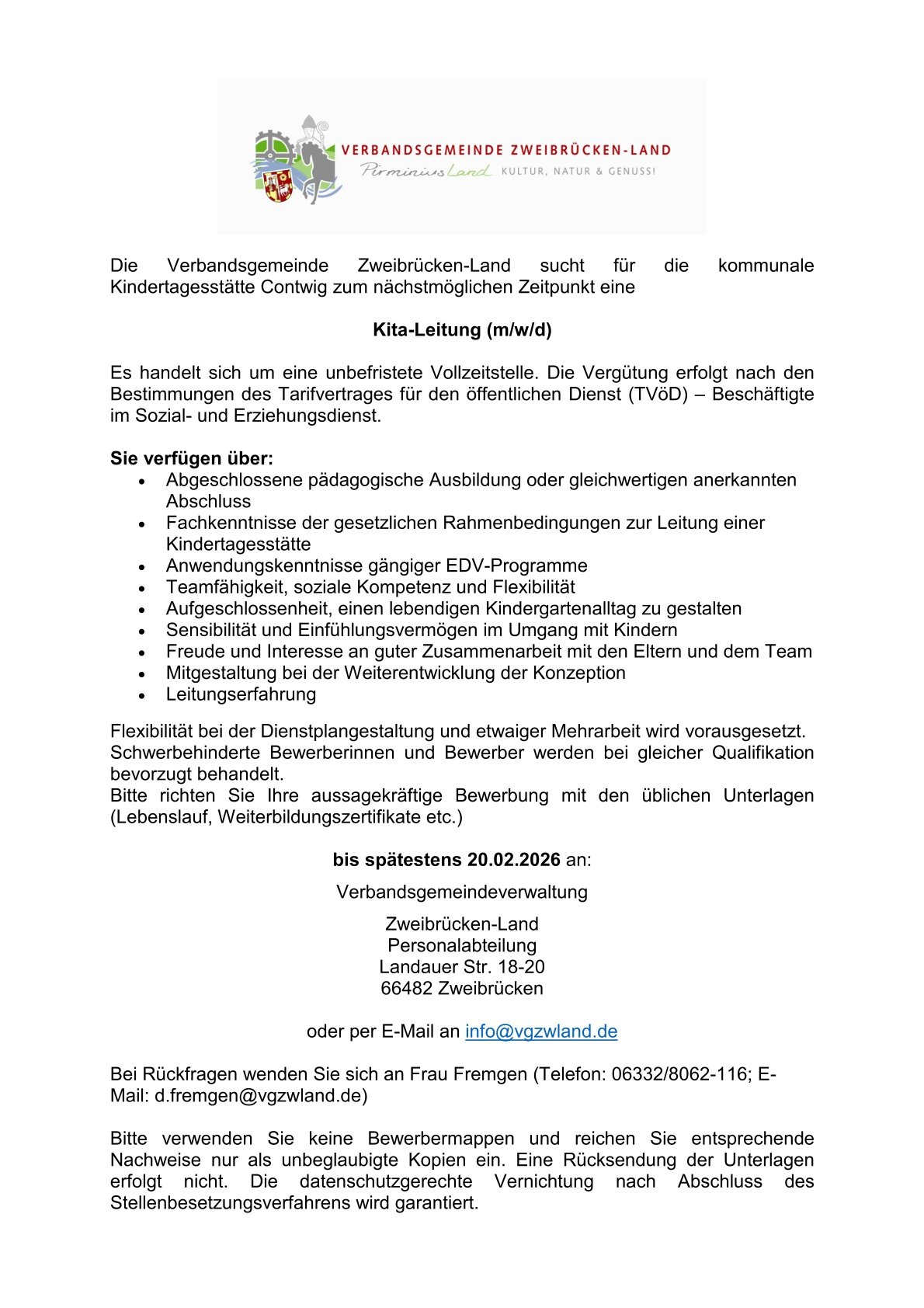 Kita Leitung gesucht